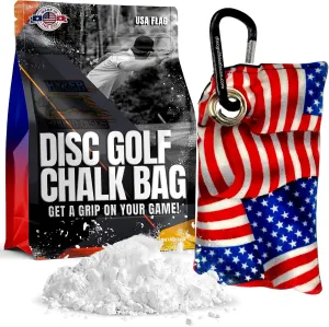 HYZER HOUND DISCS Disc Golf Chalk Bag | Dry Your Hands in the Heat of Summer | Attaches to Bag with a Carabiner | Improve Your Hand Grip for Consistency | Essential Disc Golf Accessories | Chalk