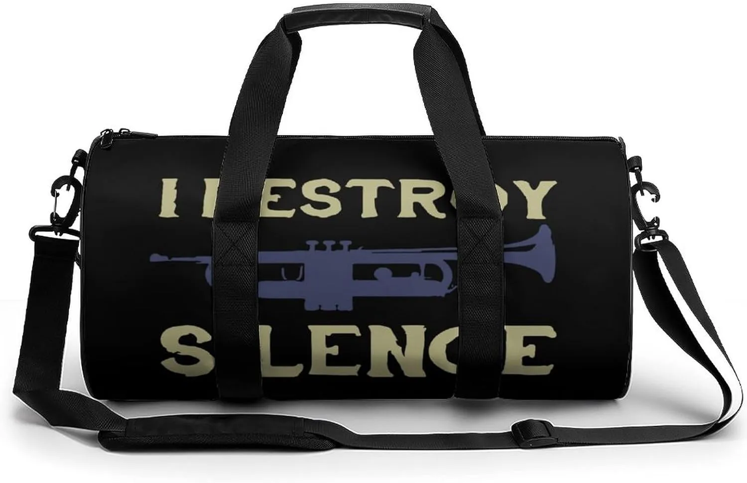 I Destroy Silence Trumpet Small Gym Bag for Men Women Swim Dance Travel Tote Duffle Bags with Shoulder Strap