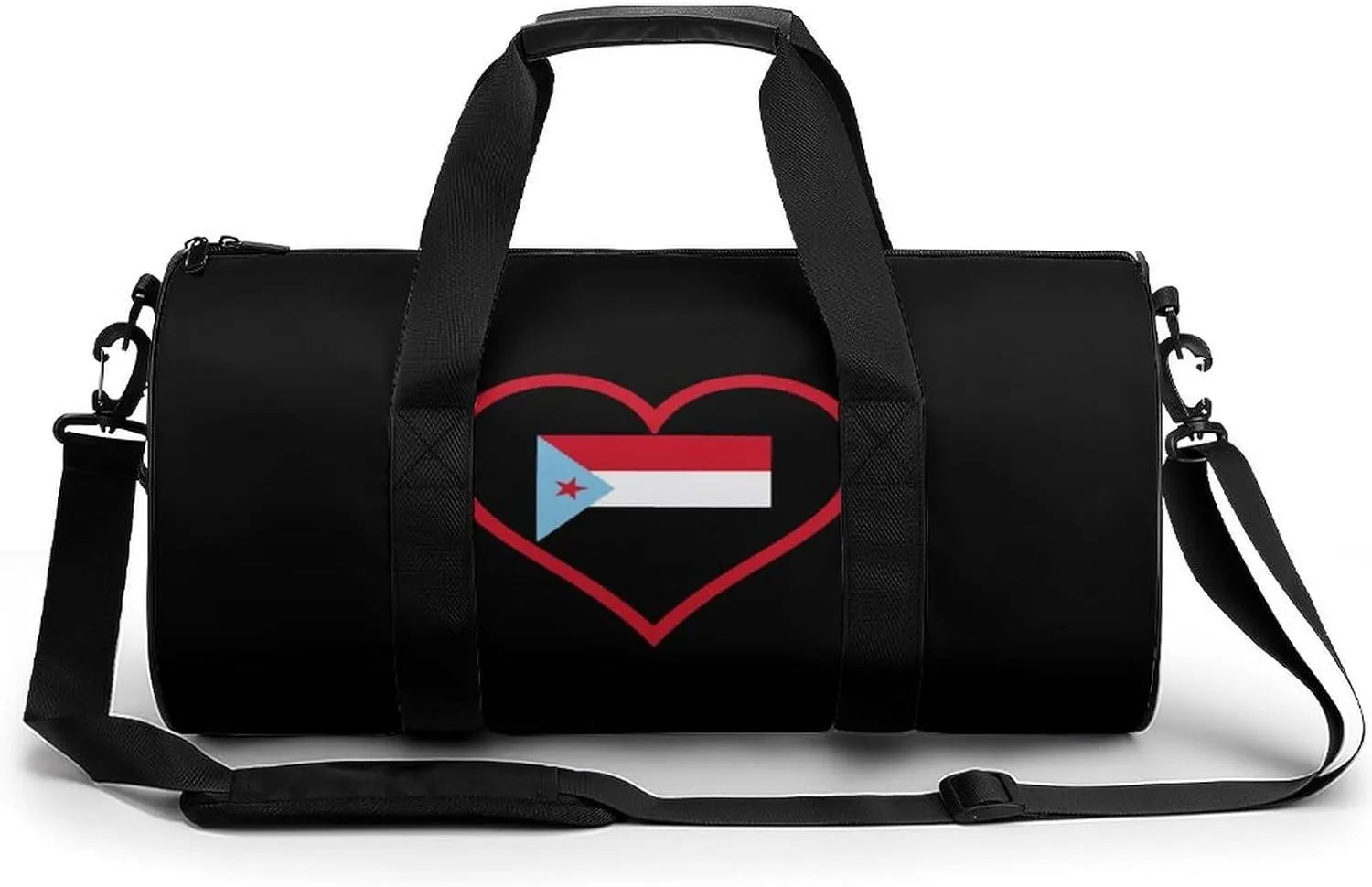 I Love South Yemen Red Heart Compact Gym Bag Travel Duffel Bags Lightweight Foldable Sports Tote Gymbag