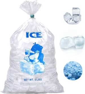Ice Bags 5LB LDPE 9"x18" Pack – 1000 Count, 1.25 mil Thick – Durable Clear Storage for Freezer, Commercial Use, Machine-Compatible, Food-Grade Material – AssurePak 5LBICELDWF