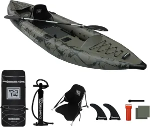 Inflatable Kayak with Detachable Seat,12.6'x40''x10.6''SUP-Kayak Set (Hand Pump/Aluminium Paddle/Backpack/and Multi-Functional Base),Adult/Kid Kayak Boat for Fishing ，Touring