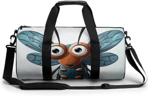 Insect Wings Eyes Sport Gym Duffle Travel Bag for Women Men Overnight Weekender Bag with Shoe Compartment,Wet Pocket, 17.7in/9in/9in, style