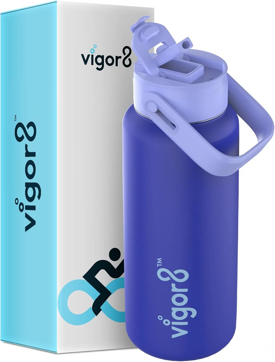 Insulated Stainless Steel Drink bottle with Straw and Wide Mouth | 2-in-1 Multi-function Lid | Thermal Water Flask with Double Wall Insulation | Travel, Camping & Hiking Water Bottle | 32oz