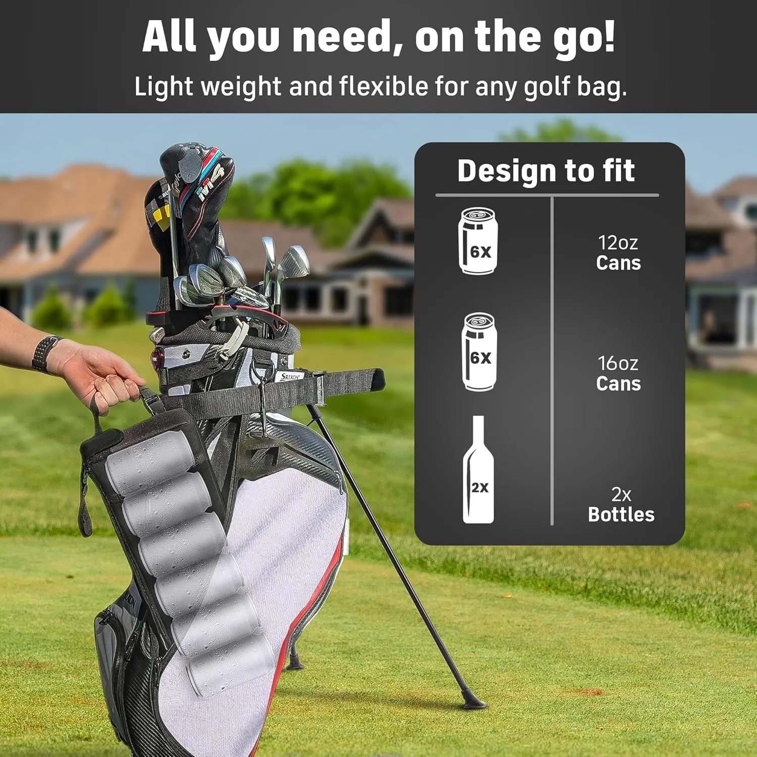 INTHEZONE Frostbox Golf Bag Cooler With Ice Pack, Accessories for Men, Insulated Sleeve, Great Gifts