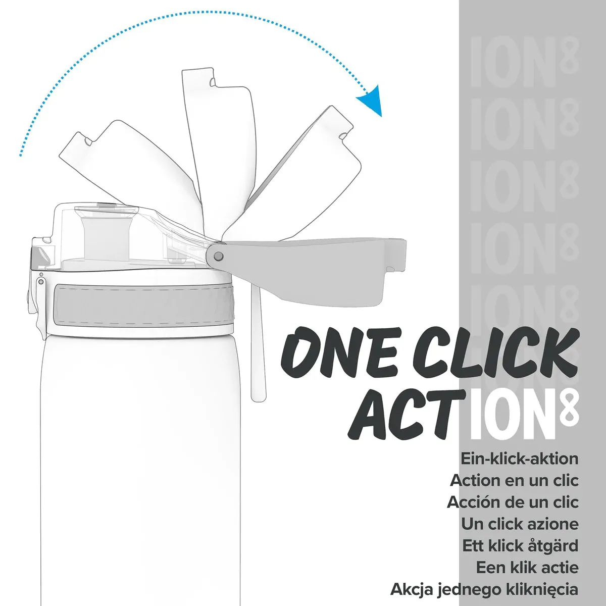 ION8 Leak Proof Water Bottle, Grey, 750ML BPA Free