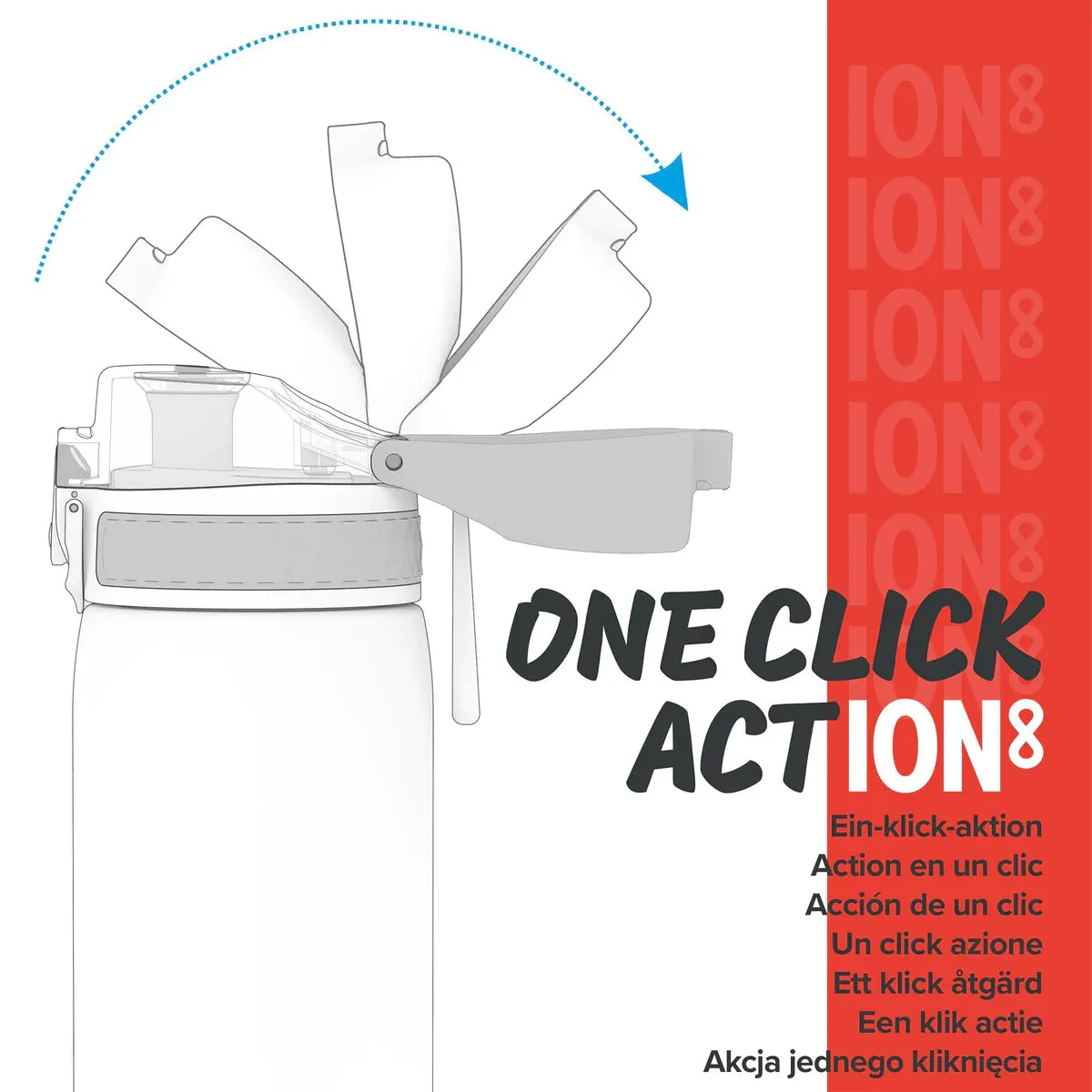 ION8 Leak Proof Water Bottle, Red, 750ML BPA Free