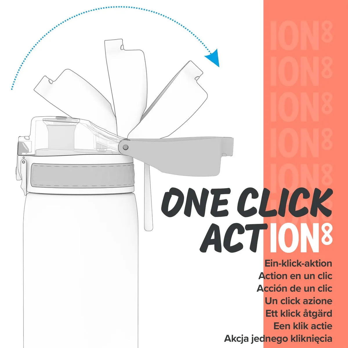 ION8 Leak Proof Water Bottle, Sonic Blue, 750ML BPA Free