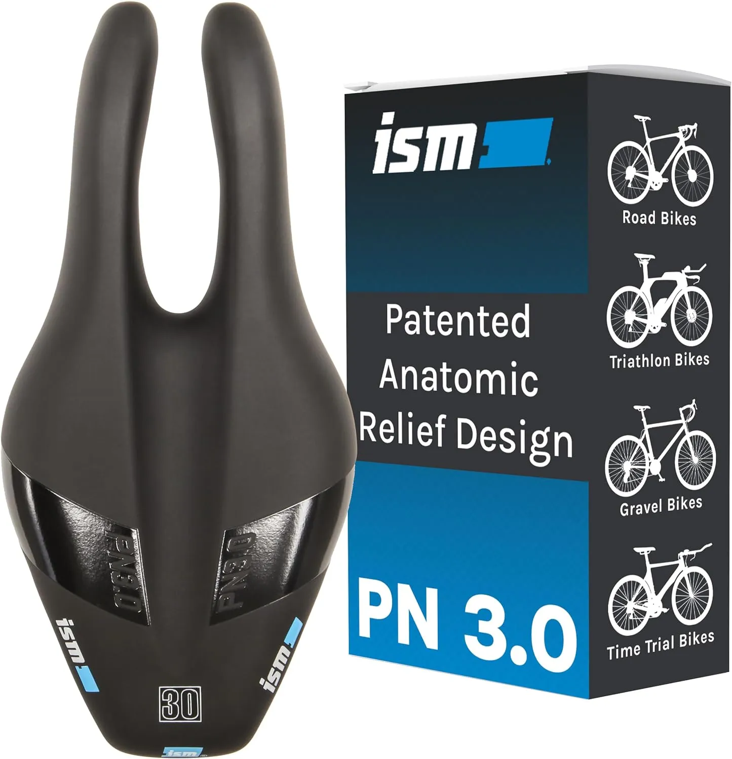 ISM PN Series Padded Road Bike Saddle - Professionally Designed Noseless Bicycle Seat for Road, Time Trial, Triathlon, and Gravel Bikes - Performance Road Bike Seat for Reduced Numbness