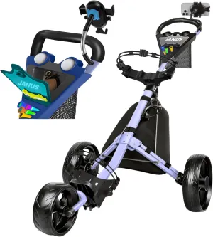 JANUS Golf Cart, Golf Bag cart, Foldable Golf Push cart,Golf Pull cart,3 Wheel Golf Push carts，with Gooseneck Phone Holder