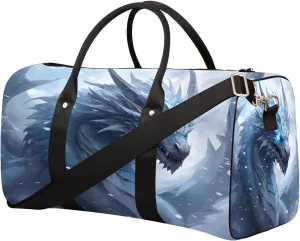 Japanese Monster Dragon Travel Duffel Bag for Women Men Small Sport Gym Bag Waterproof Weekender Overnight Bag Lightweight Carry on bag Foldable Gym Bag for Training Swim Yoga Traveling Handbag