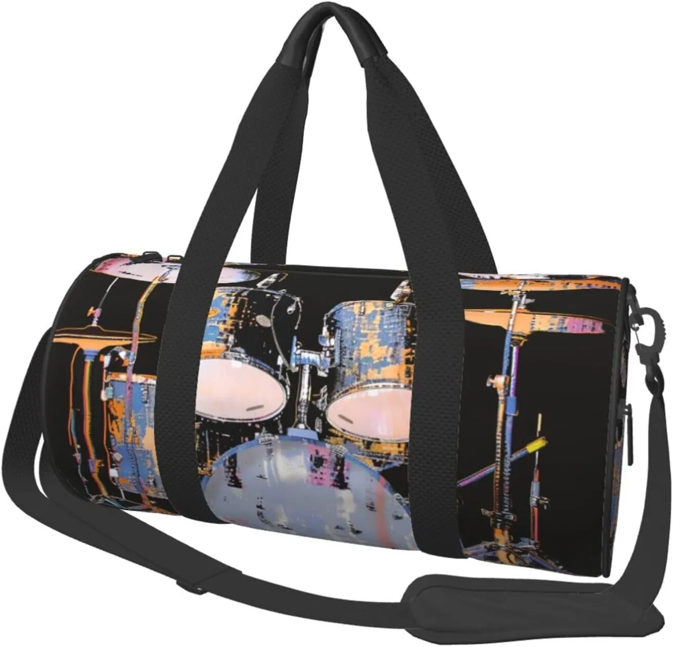 Jazz drum Printed Sports Gym Bag for Men Women Foldable Duffel Bag Carry On Weekender Bag for Travel Sports