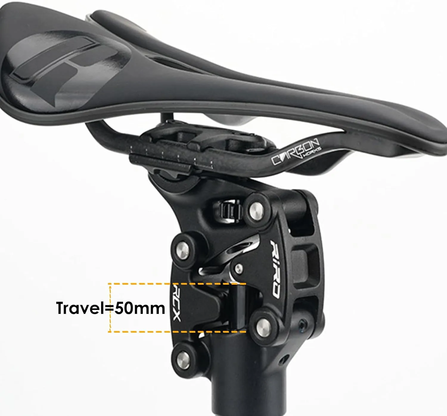 JFOYH Suspension Seatpost 27.2mm 30.9mm 31.6mm Shock Absorbing Bike seat Post for MTB/Cruiser Bike/Gravel Bike/ebike, 350mm Length, 50mm Travel