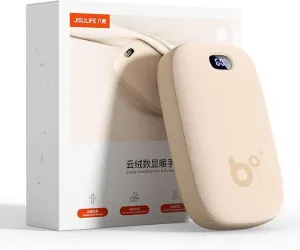 JISULIFE Hand Warmers Rechargeable, 9000mAh Faux Deer-Skin Texture Hand Warmer, 3 Gears Electric Hand Warmer, Hot Hands for Camping/Hiking/Golf, Xmas Gifts for Women/Hunting Gifts for Men