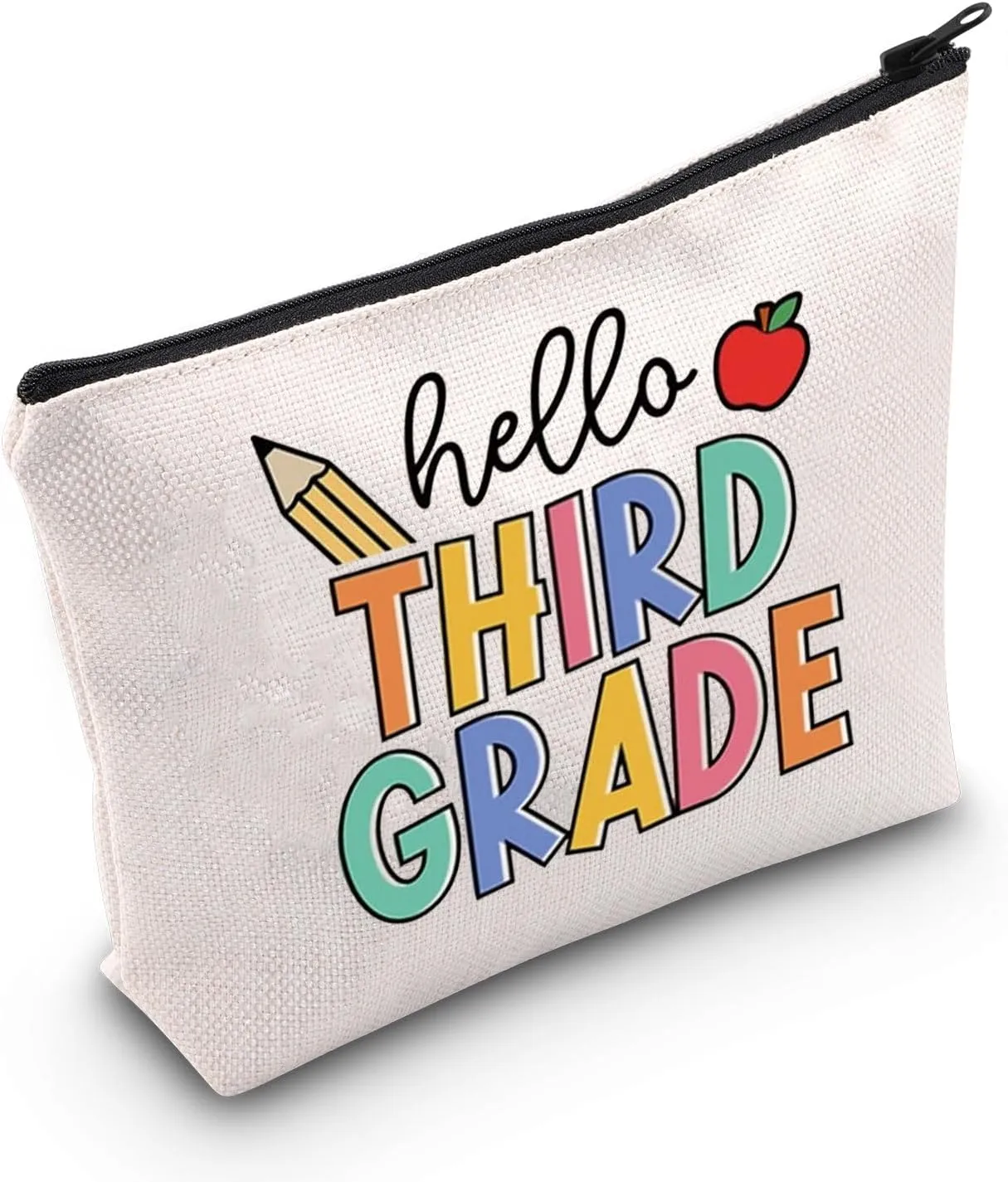 JNIAP 3rd Grade Team Gift Hello Third Grade Cosmetic Bag Third Grade Teacher Gift (Hello Third Grade Bag)
