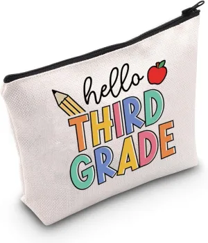 JNIAP 3rd Grade Team Gift Hello Third Grade Cosmetic Bag Third Grade Teacher Gift (Hello Third Grade Bag)