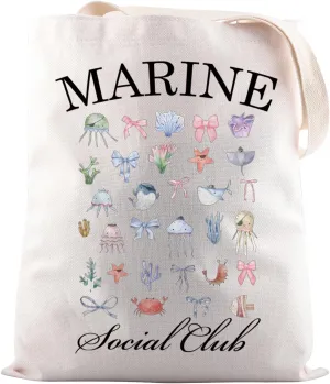 JNIAP Coquette Ocean Gift Marine Social Club Tote Bag Sea Animal Gift
