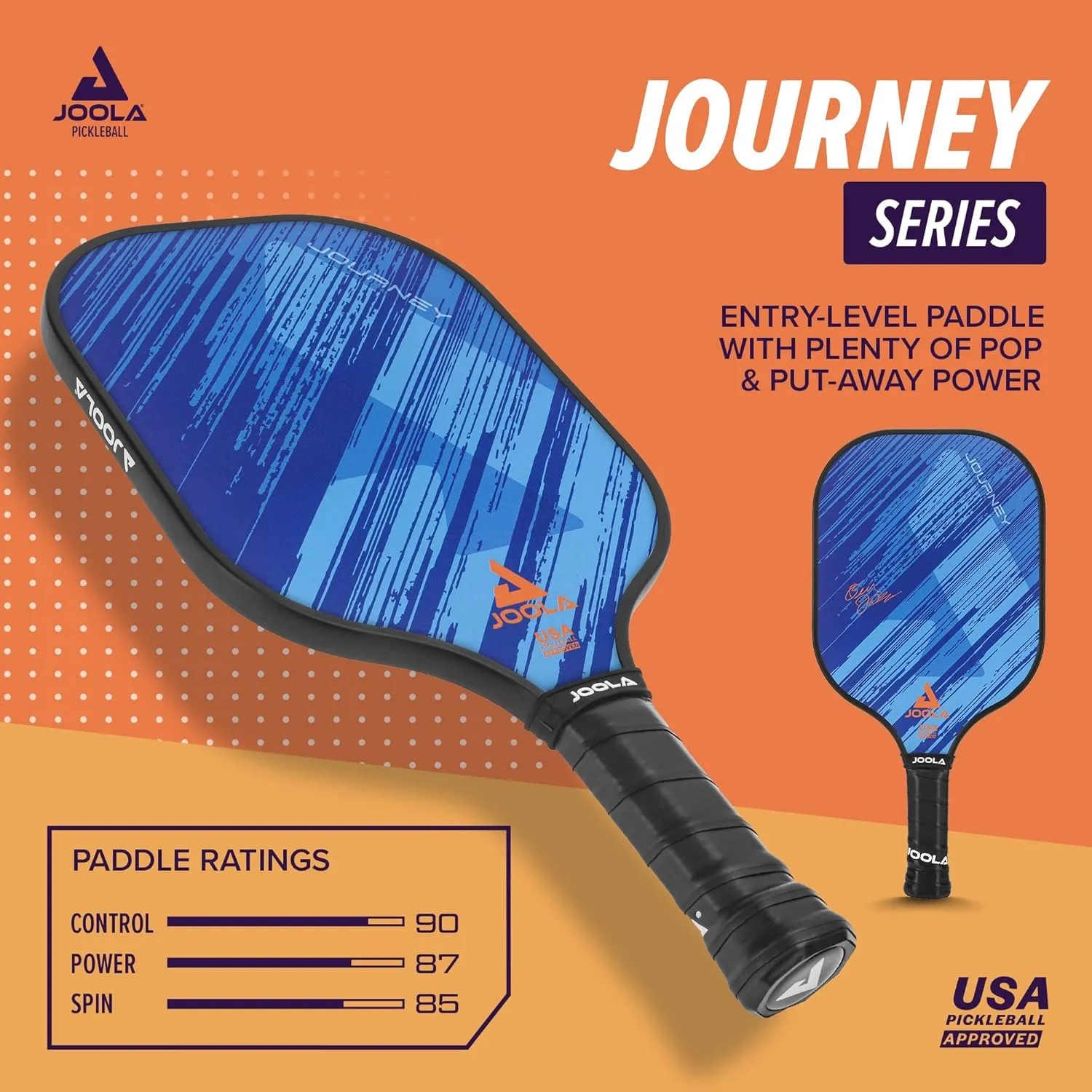 JOOLA Pickleball Paddle Journey and Seneca – Select Fiberglass or Carbon Fiber Surface – Lightweight Paddles – Control & Power Rackets for Beginners to Intermediates – USAP Approved – Multiple Styles