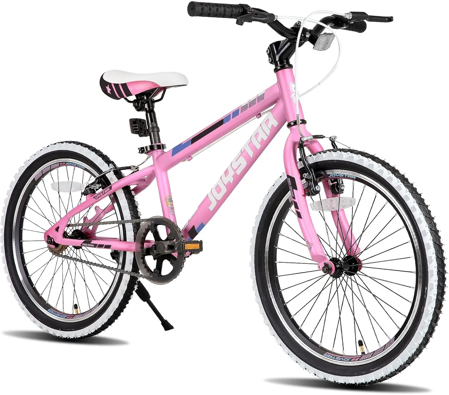 JOYSTAR Lubbock 20 24 Inch Kids Bike for Boys & Girls Ages 7-12 Years Hardtail Mountain Bike for Kids with 1-Speed/7-Speed Drivetrain, White Wall Knobby Tires, Kids' Bicycle
