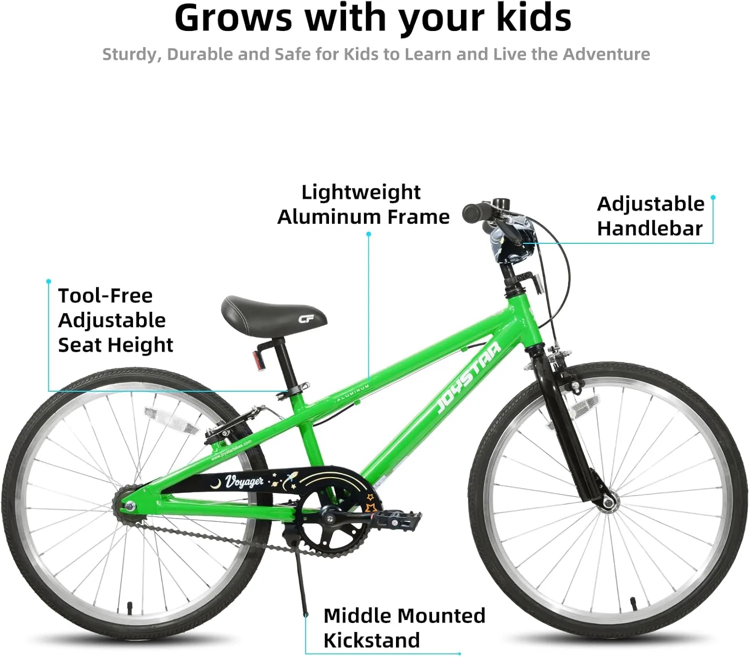 JOYSTAR Voyager 20 Inch Kids Bike Ages 7-12 Years, with Aluminum Alloy Frame, Lightweight Kids' Bicycle for Boys Girls, Multiple Colors