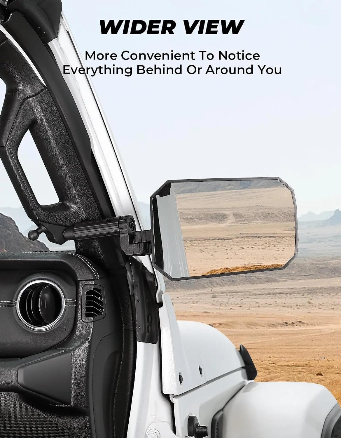 JOYTUTUS Mirrors Doors Off Compatible with 2018-2023 Wrangler JL/JLU & Gladiator JT, JL Side Mirrors with Ball Adapter, Wider View No Vibrate & Wobble (NOT FIT 2024 2025 Wrangler & Gladiator JT)