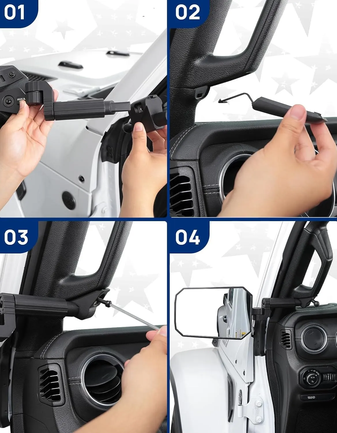 JOYTUTUS Mirrors Doors Off Compatible with 2018-2023 Wrangler JL/JLU & Gladiator JT, JL Side Mirrors with Ball Adapter, Wider View No Vibrate & Wobble (NOT FIT 2024 2025 Wrangler & Gladiator JT)