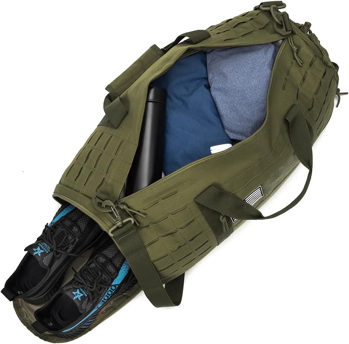 Jungle Leopard 40L Sport Hunting Bag Military Tactical Fitness Hiking Duffle Bag Training Range Bag with Shoes Pocket(HB-BL67-T)
