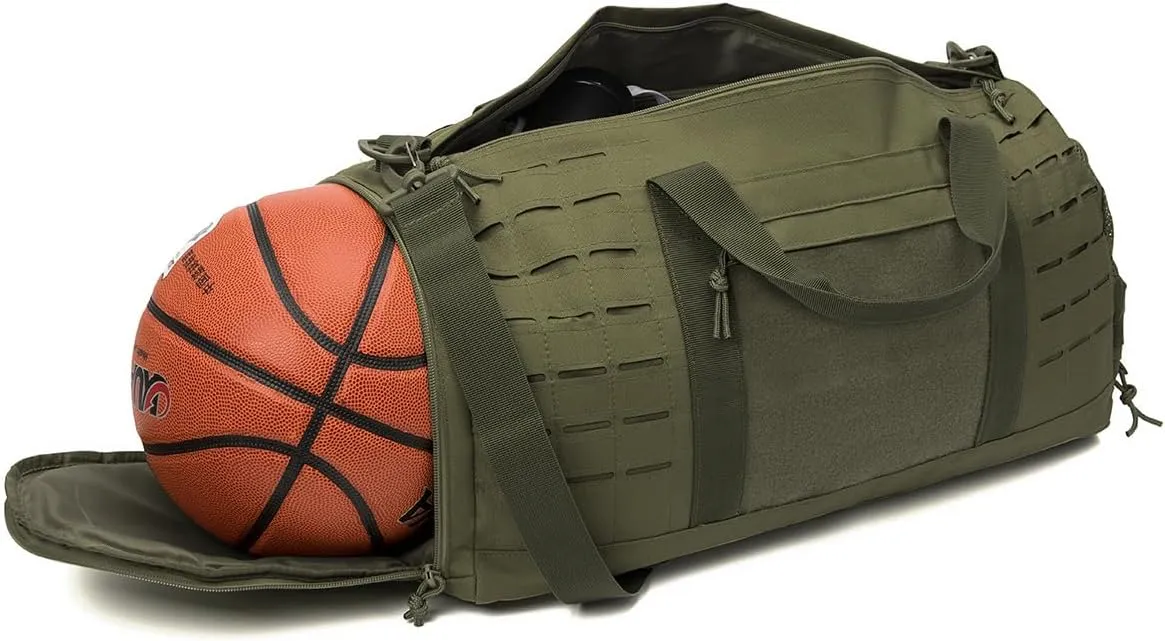 Jungle Leopard 40L Sport Hunting Bag Military Tactical Fitness Hiking Duffle Bag Training Range Bag with Shoes Pocket(HB-BL67-T)