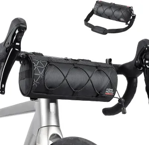KEMIMOTO Bike Handlebar Bag with Waterproof Rain Cover Front Bike Bag for Bicycles - Water-resistant Dual Zippers for Mountain Road Bike, Cycling Commuter Shoulder Bag Professional Bicycle Accessories