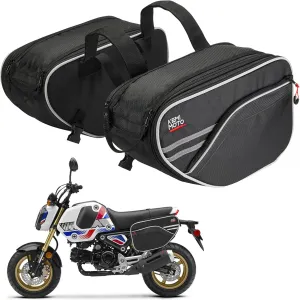 KEMIMOTO Motorcycle Saddlebags Bag Expandable 24-30L (15L*2) Compatible with Grom 2025 2024 2023 2022 Rebel CMX500 300 1100 Navi Z125 Dirt Bike Dual Sport Bike Mini Motorcycle Side Bags
