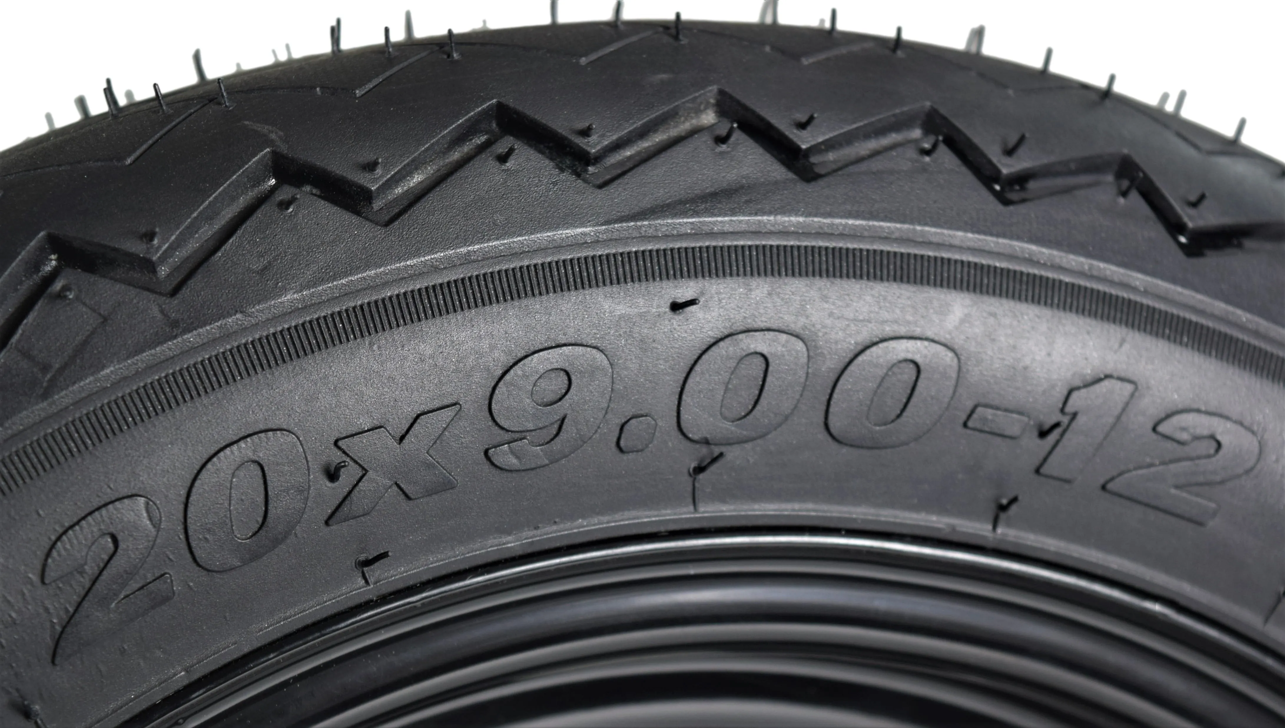 Kenda K389 20x9-12 Golf Cart Turf Front Rear Tire & 12x7 4/101.6 -47 (4x4) Black Wheel Kit for Non-Lifted Golf Carts or Golf Carts with 1"-3" Lift Kit 20x9x12