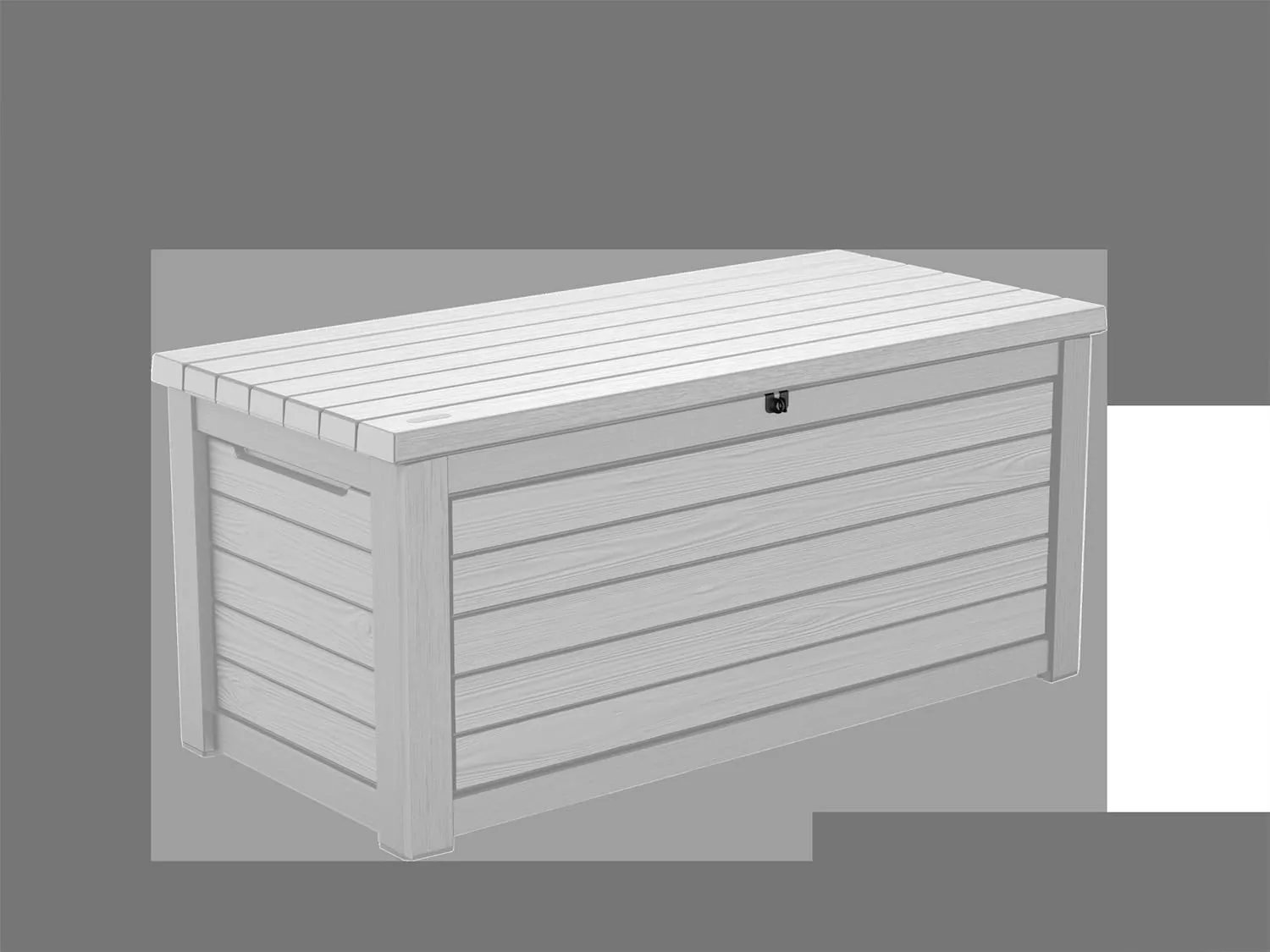 Keter 165 Gallon Weather Resistant Resin Deck Storage Container Box Outdoor Patio Garden Furniture, White