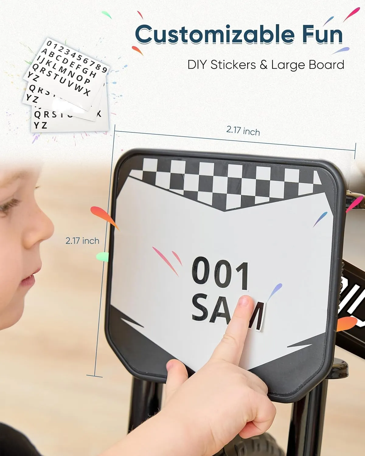 Kids Balance Bike 2 Year Old, Toddler Balance Bikes for 2 to 5 Year with Adjustable Shock-Absorbing Seat, Balance Bike 3 Year Old, DIY Stickers, Handlebar Pad, Limited Steering