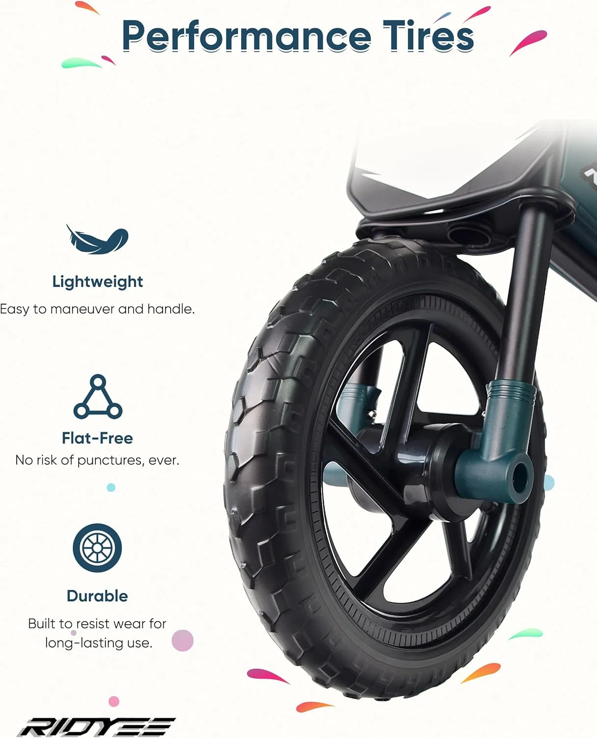 Kids Balance Bike 2 Year Old, Toddler Balance Bikes for 2 to 5 Year with Adjustable Shock-Absorbing Seat, Balance Bike 3 Year Old, DIY Stickers, Handlebar Pad, Limited Steering