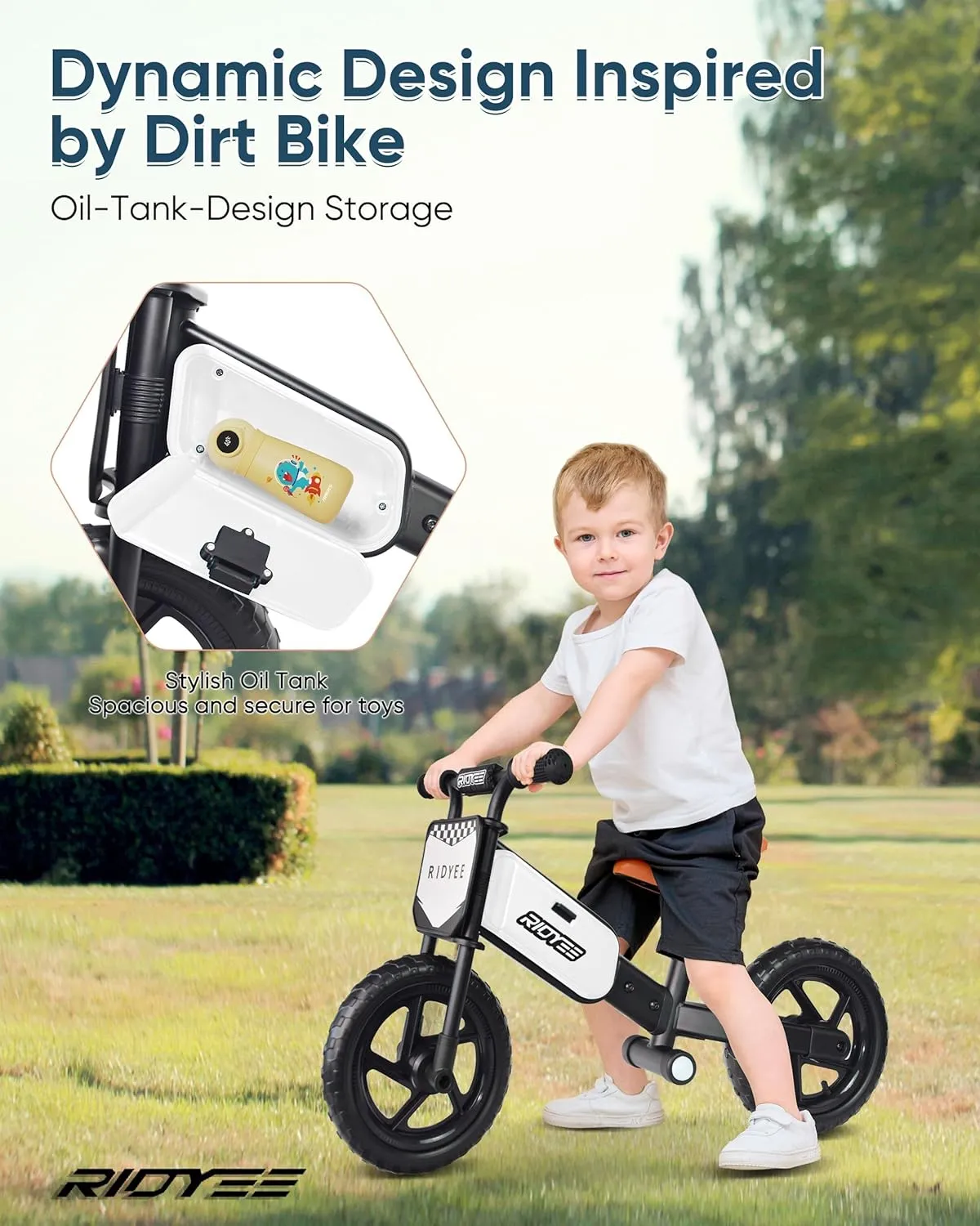 Kids Balance Bike 2 Year Old, Toddler Balance Bikes for 2 to 5 Year with Adjustable Shock-Absorbing Seat, Balance Bike 3 Year Old, DIY Stickers, Handlebar Pad, Limited Steering