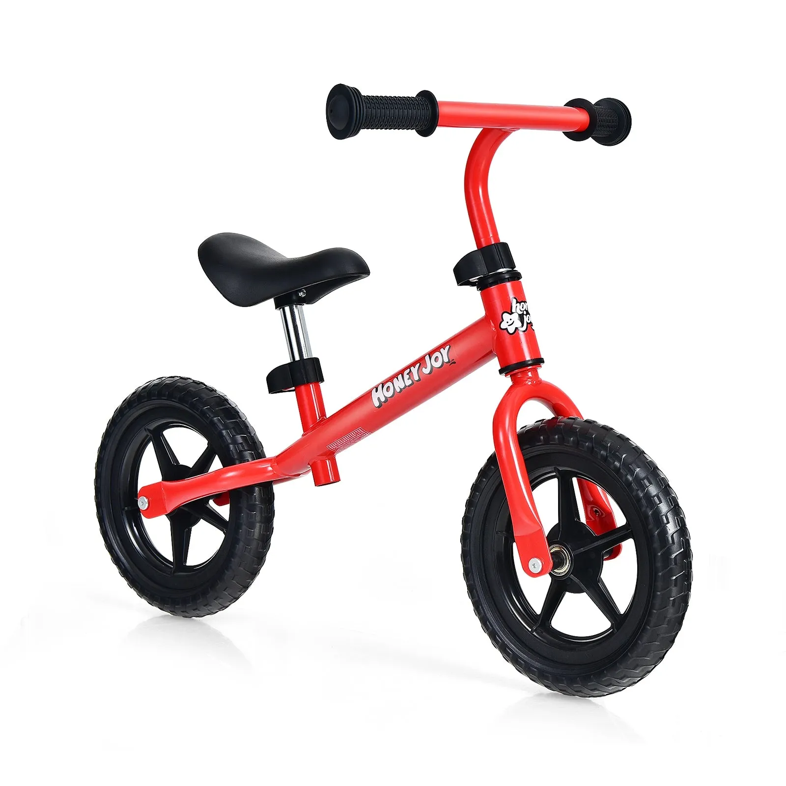 Kids No Pedal Balance Bike with Adjustable Handlebar and Seat - Red