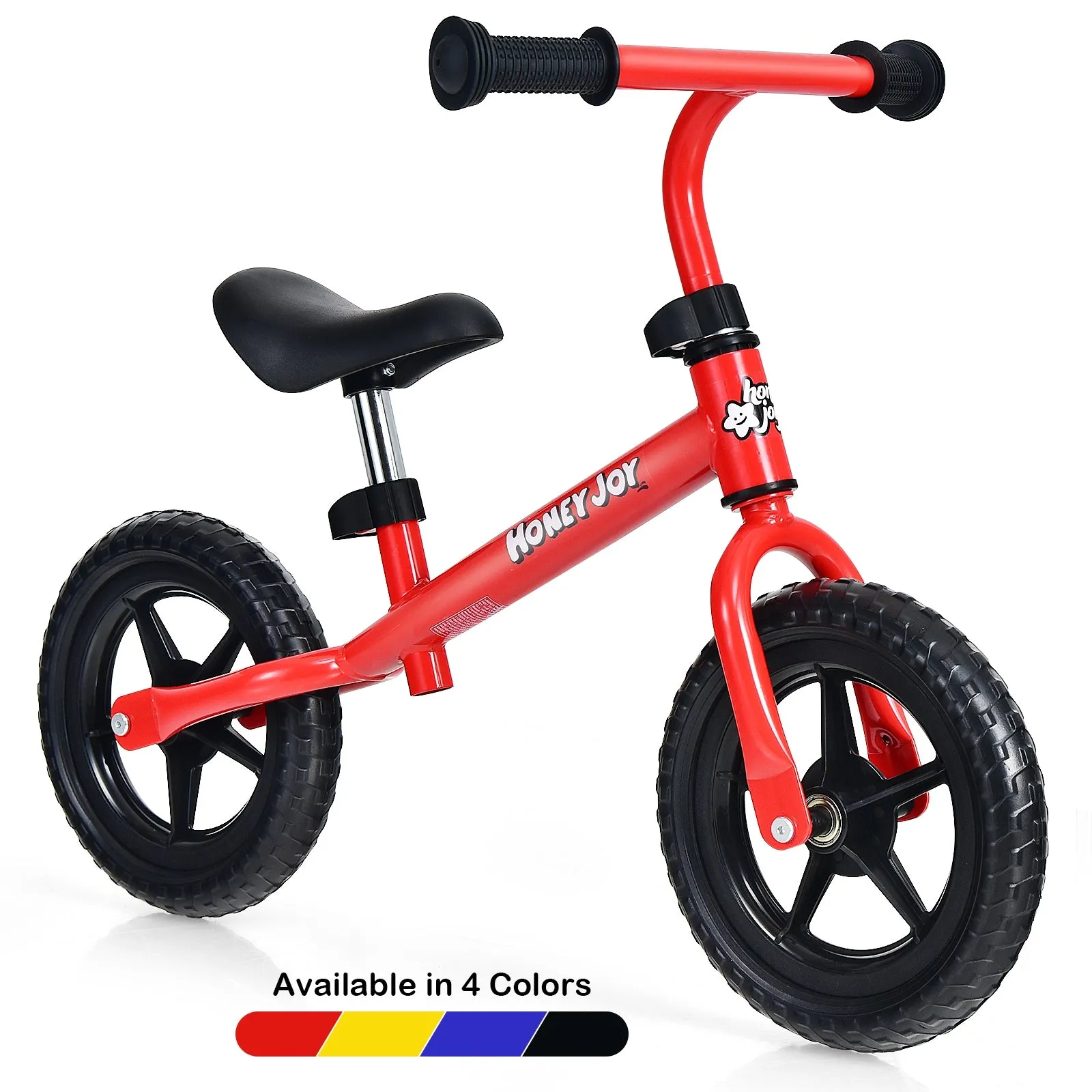 Kids No Pedal Balance Bike with Adjustable Handlebar and Seat - Red