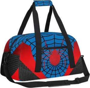 Kids Overnighter Blue Duffel Bags for Boys Girls, Carry-On Size Sports Gym Bag for School Practice or Overnight Travel Weekender Sleepover Workout Tote Bag