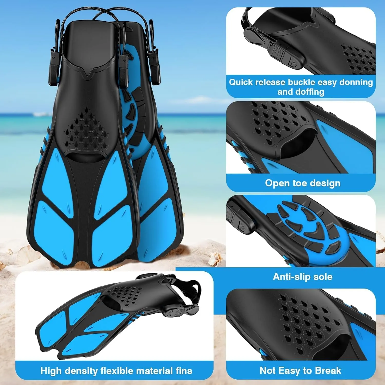 Kids Snorkel Mask Fins Set for 3-8 Years Old Boys Girls Youth Junior with Carrying Bag for Snorkeling Swimming Freediving