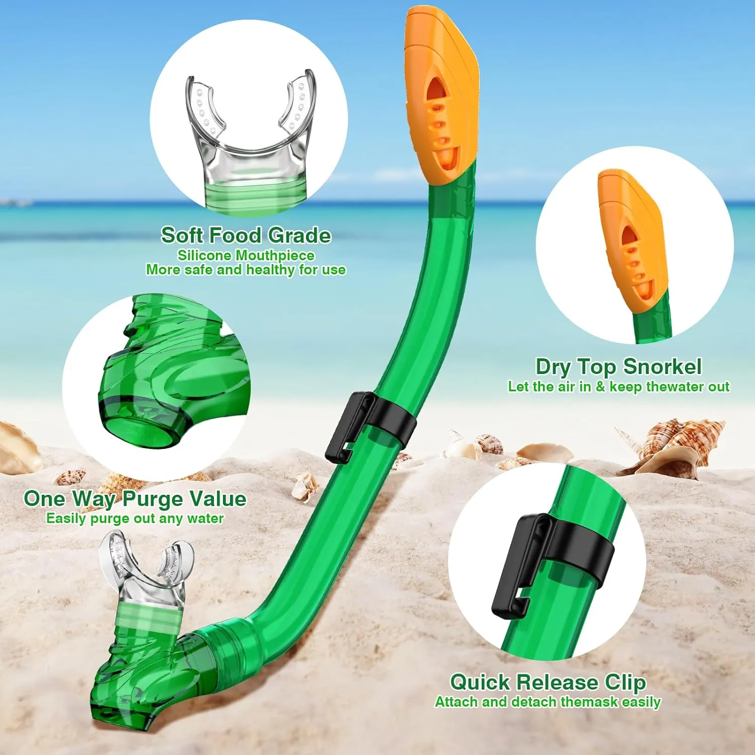 Kids Snorkel Set for Boys Girls Youth Junior Age from 5-13 Years Old Upgraded Dry Top Snorkel Mask Snorkeling Gear with Carrying Bag for Pool Swimming Diving Water Park Beach Vacation
