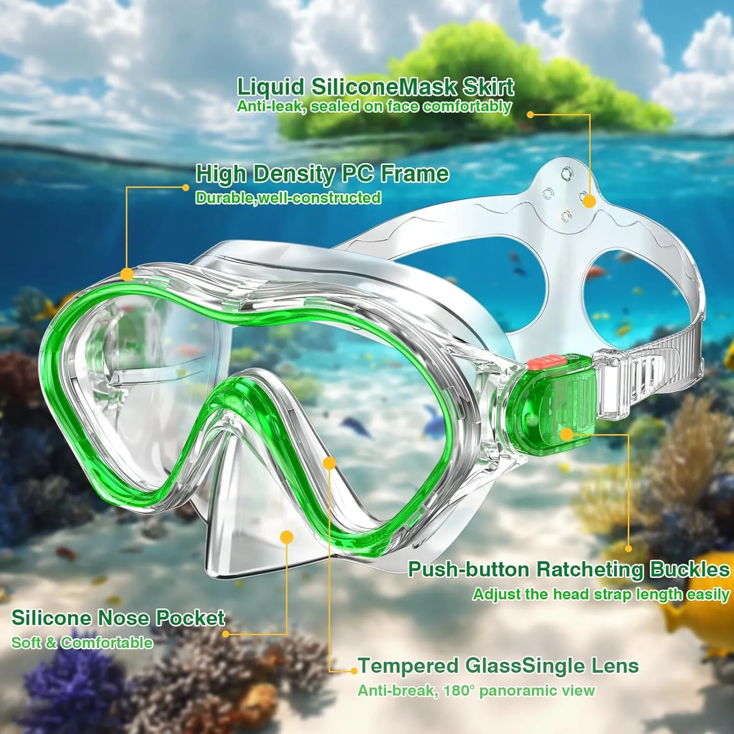 Kids Snorkel Set for Boys Girls Youth Junior Age from 5-13 Years Old Upgraded Dry Top Snorkel Mask Snorkeling Gear with Carrying Bag for Pool Swimming Diving Water Park Beach Vacation