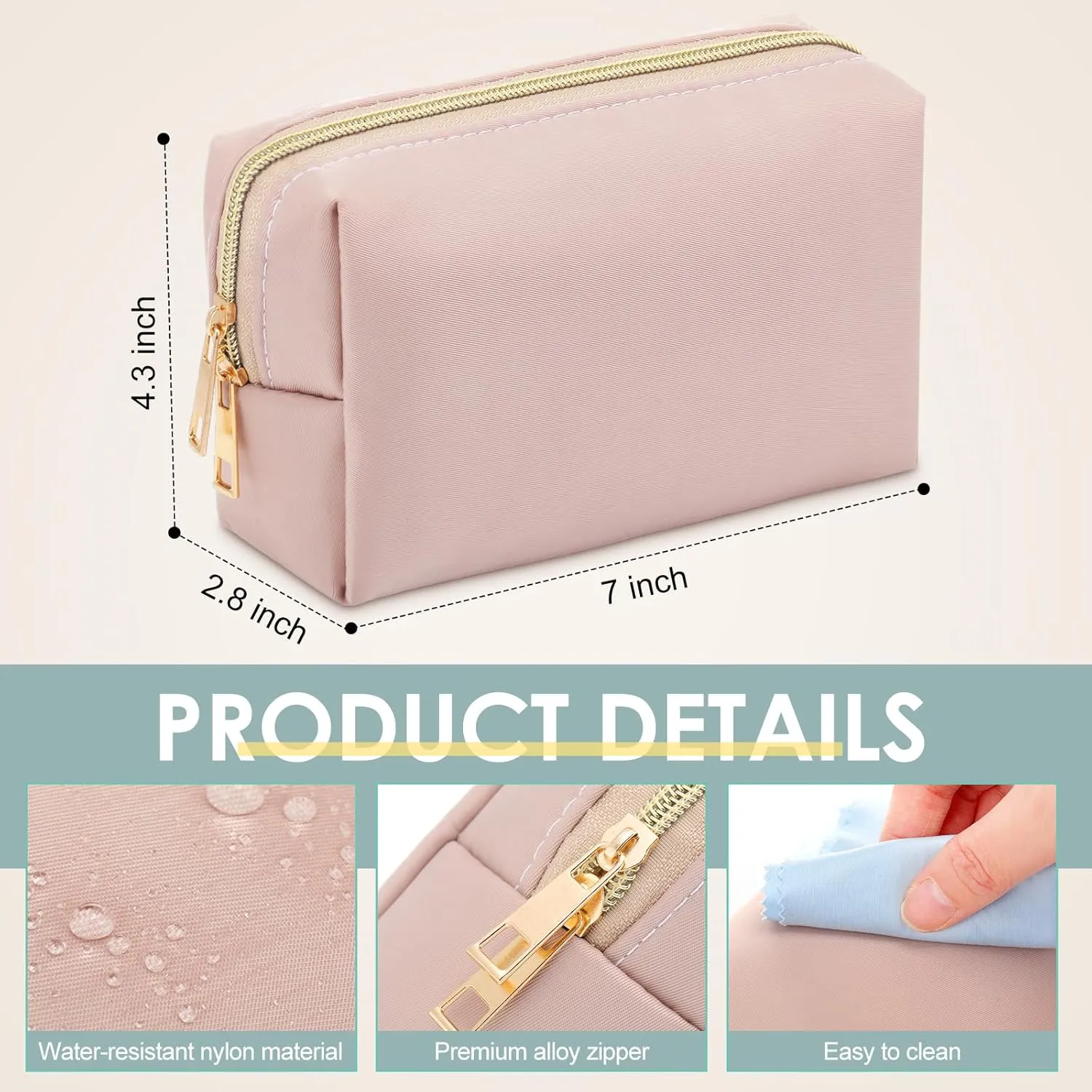 Kigeli 12 Pcs Nylon Makeup Bag Cosmetic Pouches Preppy Cosmetic Bag bulk for Women Waterproof Travel Zipper Organizer Little Outdoor Accessory Makeup Pouches Set(Morandi)