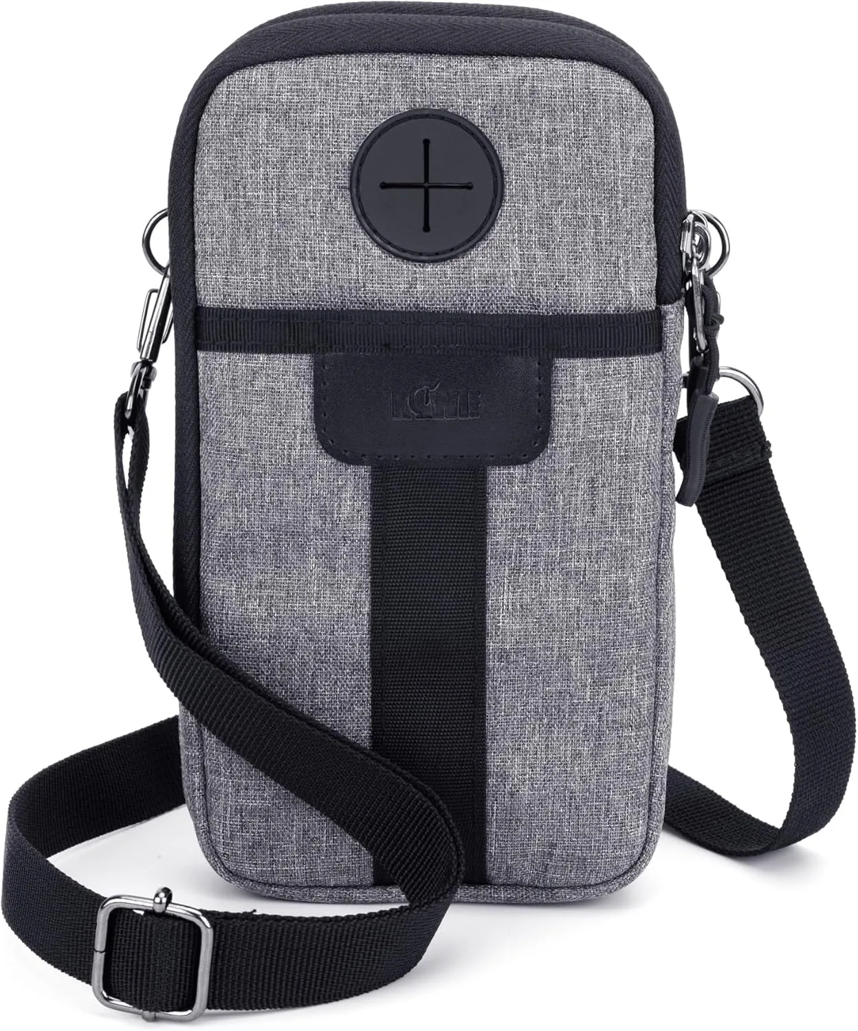 KIWIFOTOS Travel Cell Phone Pouch Belt Pouch, Dual Phone Holster Crossbody Bag with Shoulder Strap for iPhone 15 14 Pro Max Case Holder with Neck Lanyard Smartphone Walking Passport Wallet