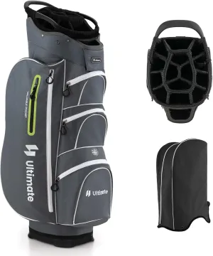 KOTEK Golf Cart Bag, 15 Way Organizer Divider Top with Putter Well, Cart Golf Bag with 7 Pockets, Cooler Bag, Rain Hood, Handles & Adjustable Dual Shoulder Strap, Golf Club Bag for Men & Women
