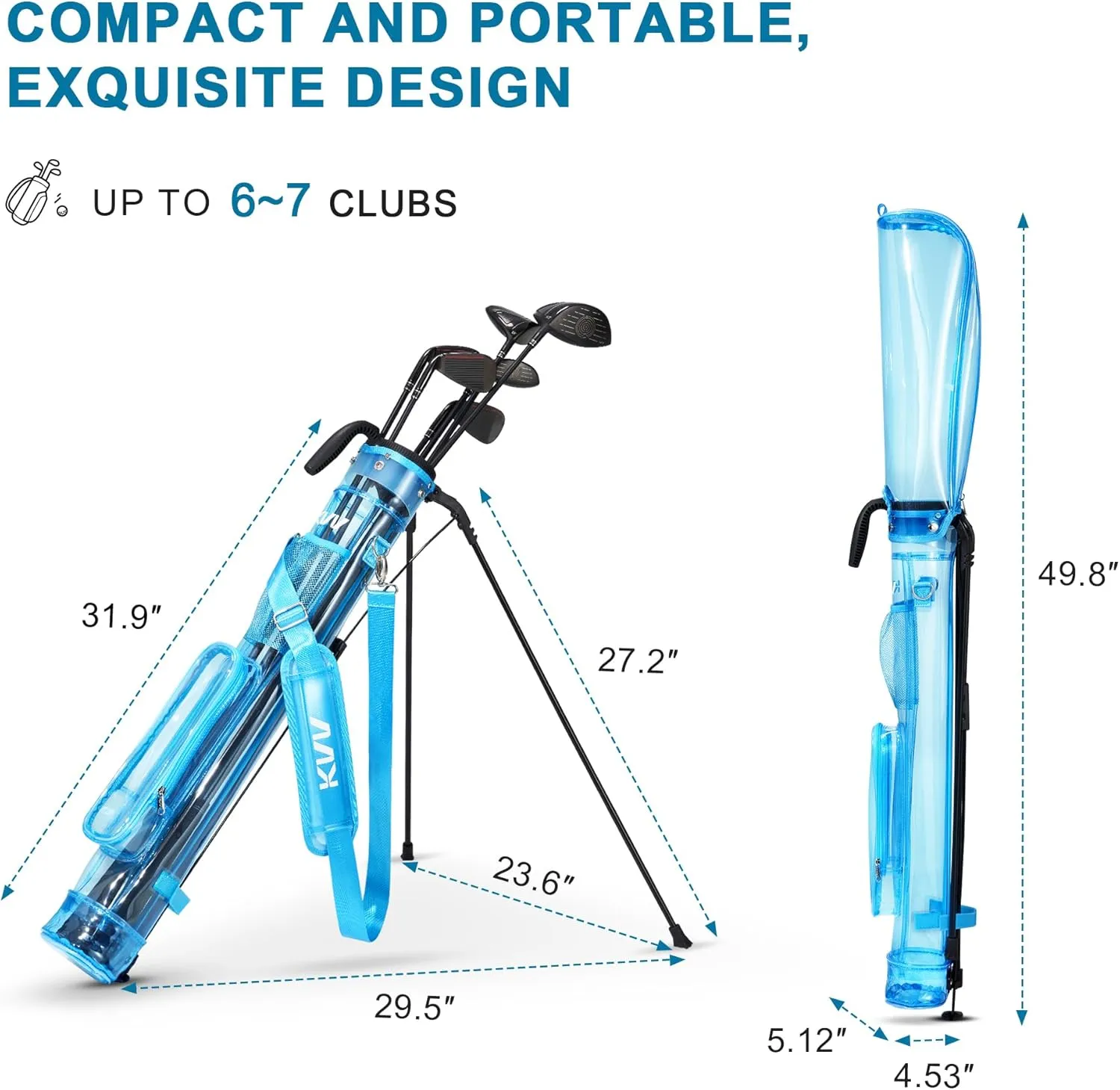 KVV Lightweight Sunday Golf Stand Bag, Colorful Fashion Pitch and Putt Golf Bag
