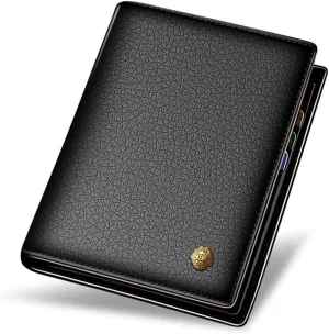 LAORENTOU Genuine Leather Wallets for Men, Gift Box Packing Men's Slim Wallets Credit Card Holders Casual Men Purses