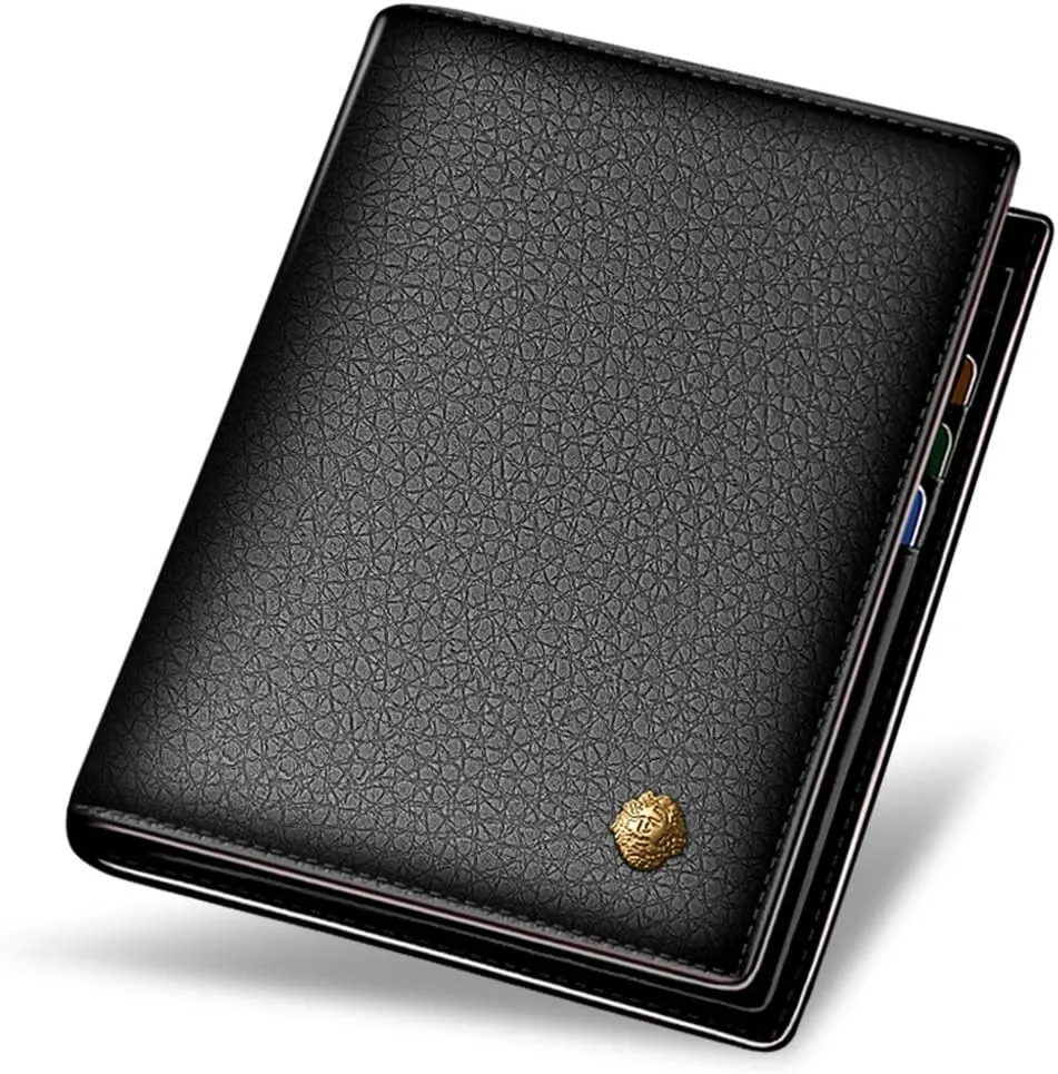 LAORENTOU Genuine Leather Wallets for Men, Gift Box Packing Men's Slim Wallets Credit Card Holders Casual Men Purses