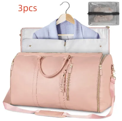 Large Capacity Travel Duffle Bag, Women's Handbag, Folding Suit Carrier, Waterproof Clothes Totes