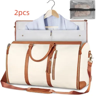 Large Capacity Travel Duffle Bag, Women's Handbag, Folding Suit Carrier, Waterproof Clothes Totes
