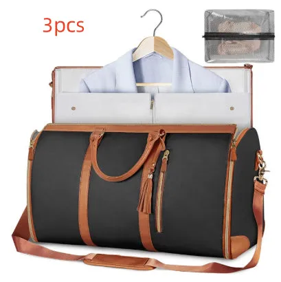 Large Capacity Travel Duffle Bag, Women's Handbag, Folding Suit Carrier, Waterproof Clothes Totes