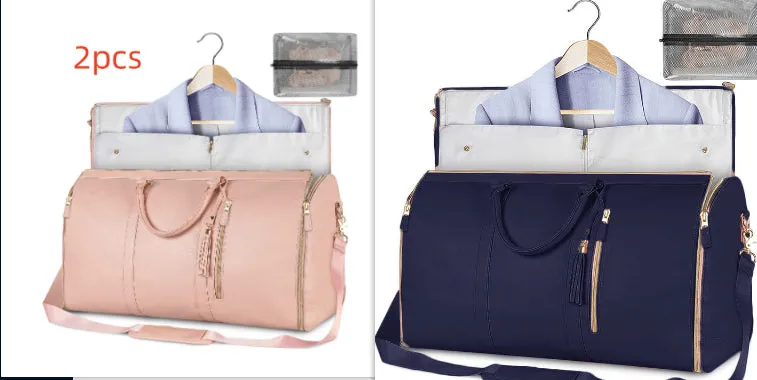Large Capacity Travel Duffle Bag, Women's Handbag, Folding Suit Carrier, Waterproof Clothes Totes